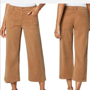 Liverpool Jeans Company Wide Leg Crop Pants in Camel Brown